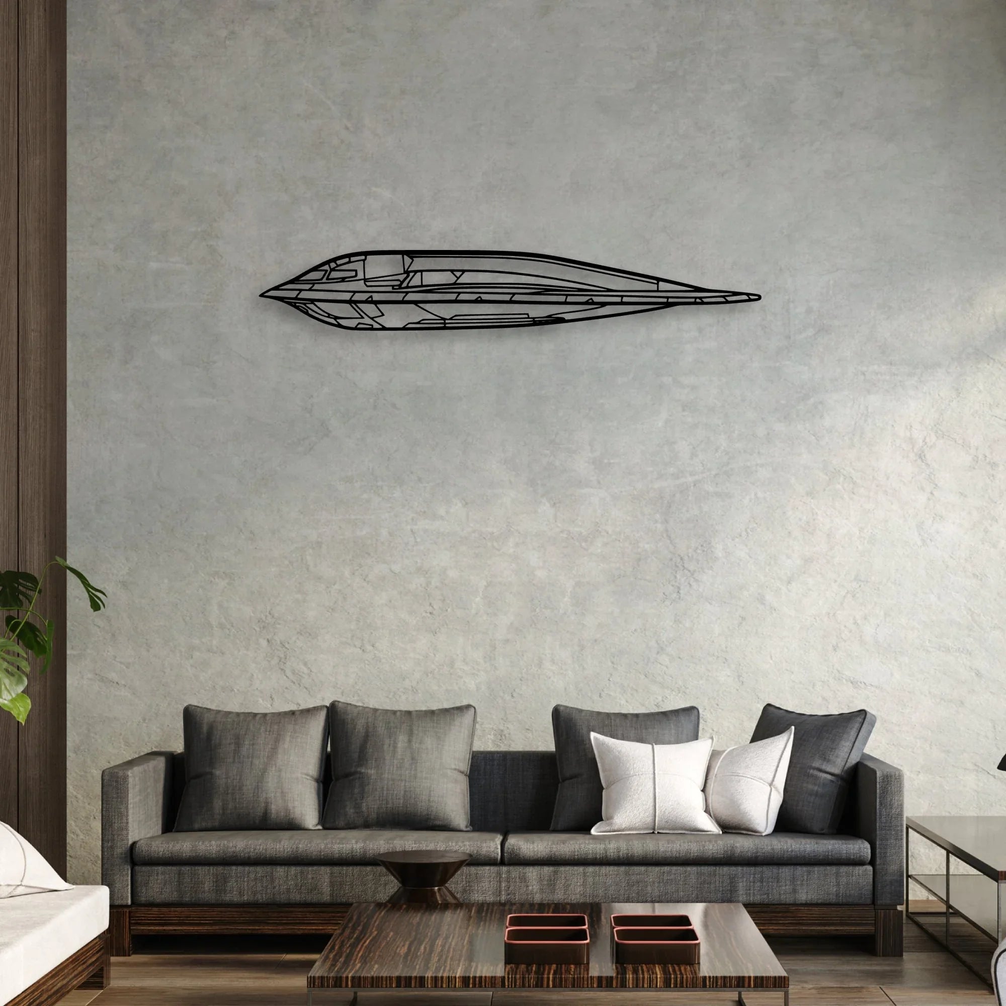 B52 Spirit Classic Aircraft Silhouette Metal Wall Art - Aviation Hangar Decor