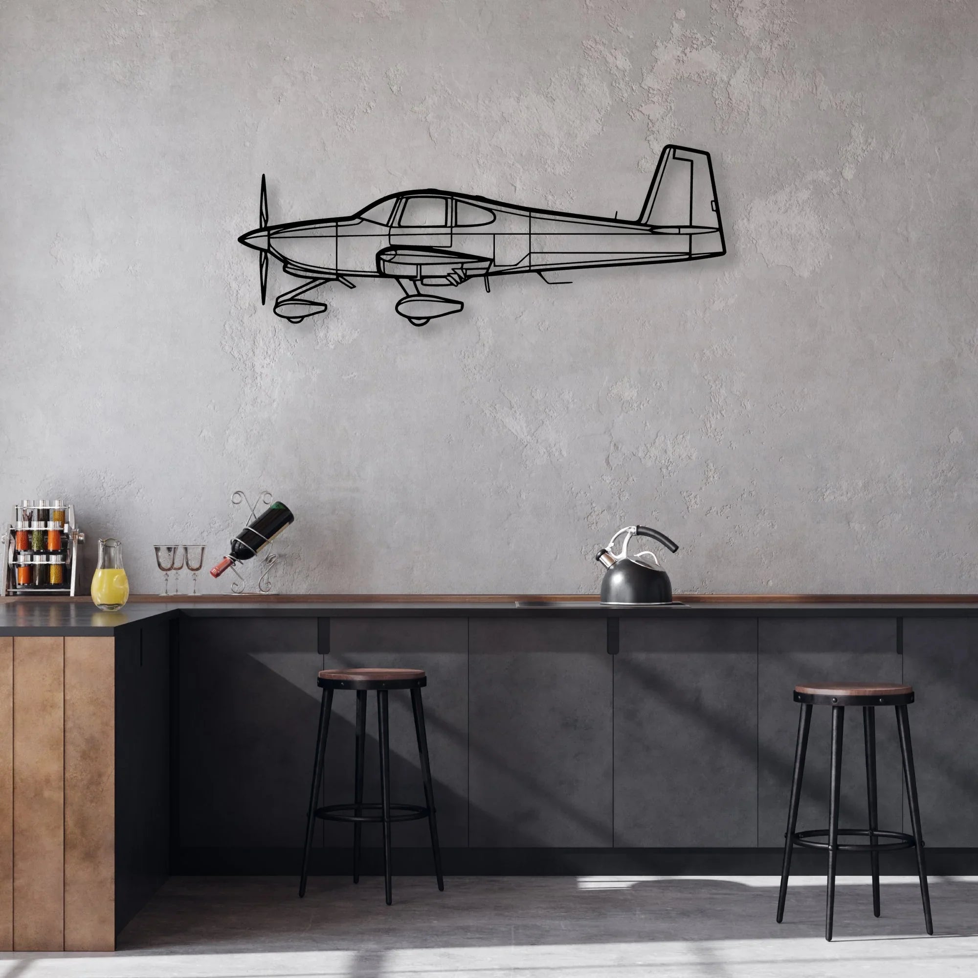 B60 Duke Classic Aircraft Silhouette Metal Wall Art - Aviation Hangar Decor