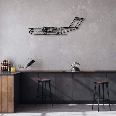 B737 300 2 Classic Aircraft Silhouette Metal Wall Art - Aviation Hangar Decor