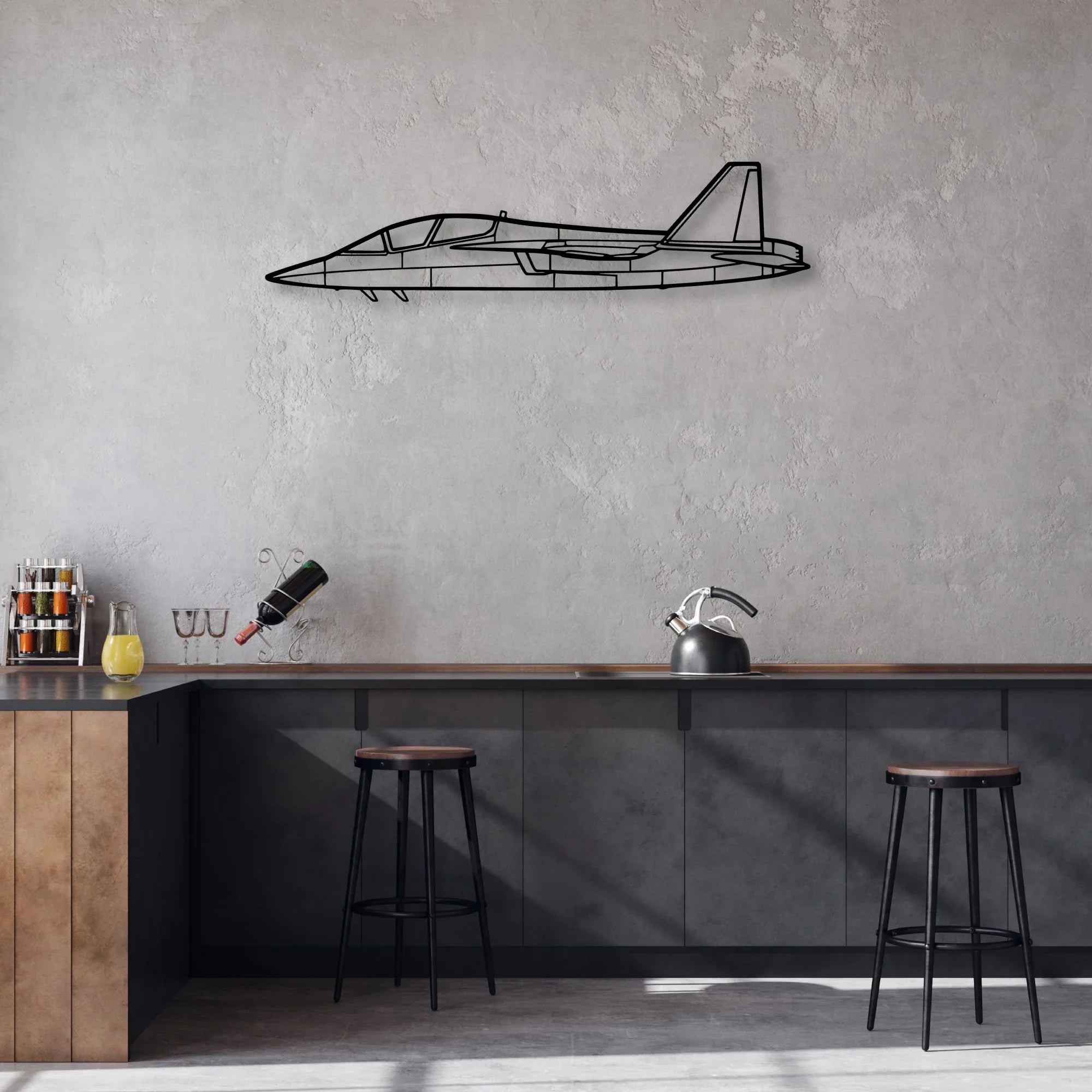 Baron G58 Classic Aircraft Silhouette Metal Wall Art - Aviation Hangar Decor