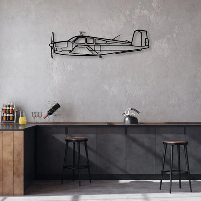 Beechcraft V35 Classic Aircraft Silhouette Metal Wall Art - Aviation Hangar Decor