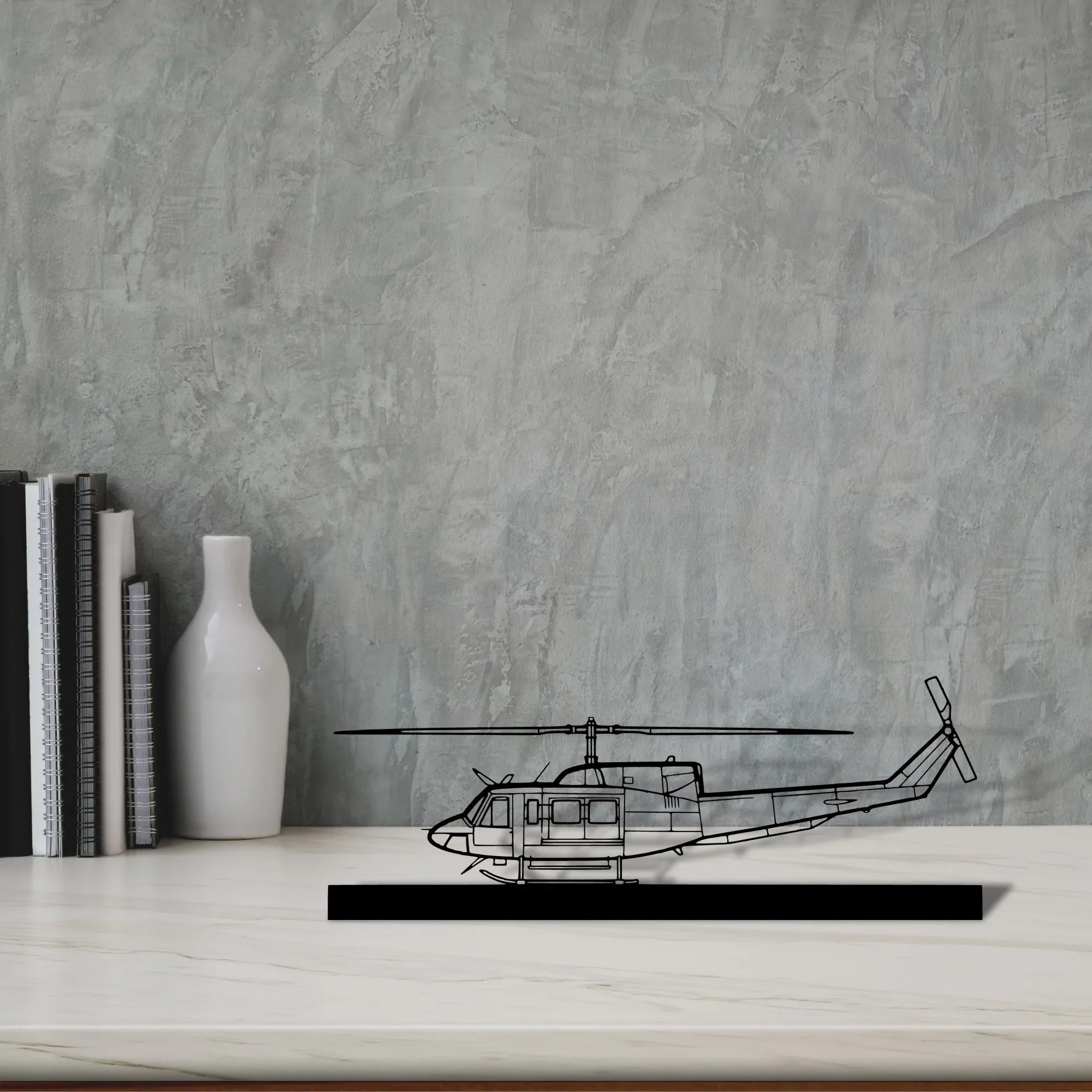bell-212-sentry-2 Silhouette Metal Art Stand - Turbo Silhouette