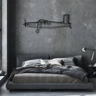 Bellanca Champion 7ECA Classic Aircraft Silhouette Metal Wall Art - Aviation Hangar Decor