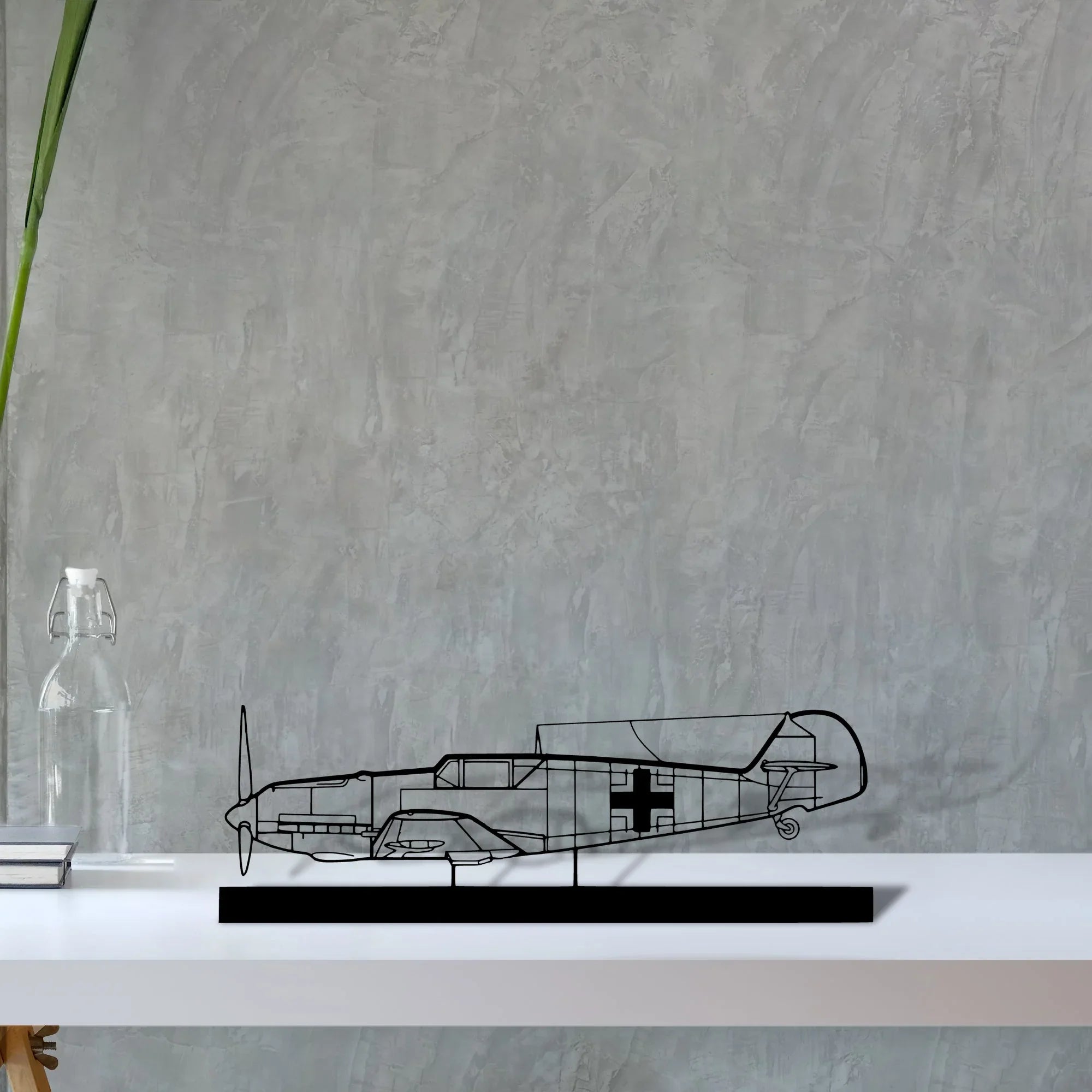 bf109-2 Silhouette Metal Art Stand - Turbo Silhouette
