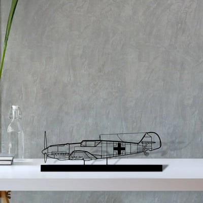 bf109-2 Silhouette Metal Art Stand - Turbo Silhouette