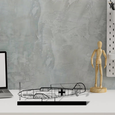 bf109-2 Silhouette Metal Art Stand - Turbo Silhouette