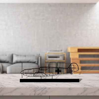 bf109-2 Silhouette Metal Art Stand - Turbo Silhouette
