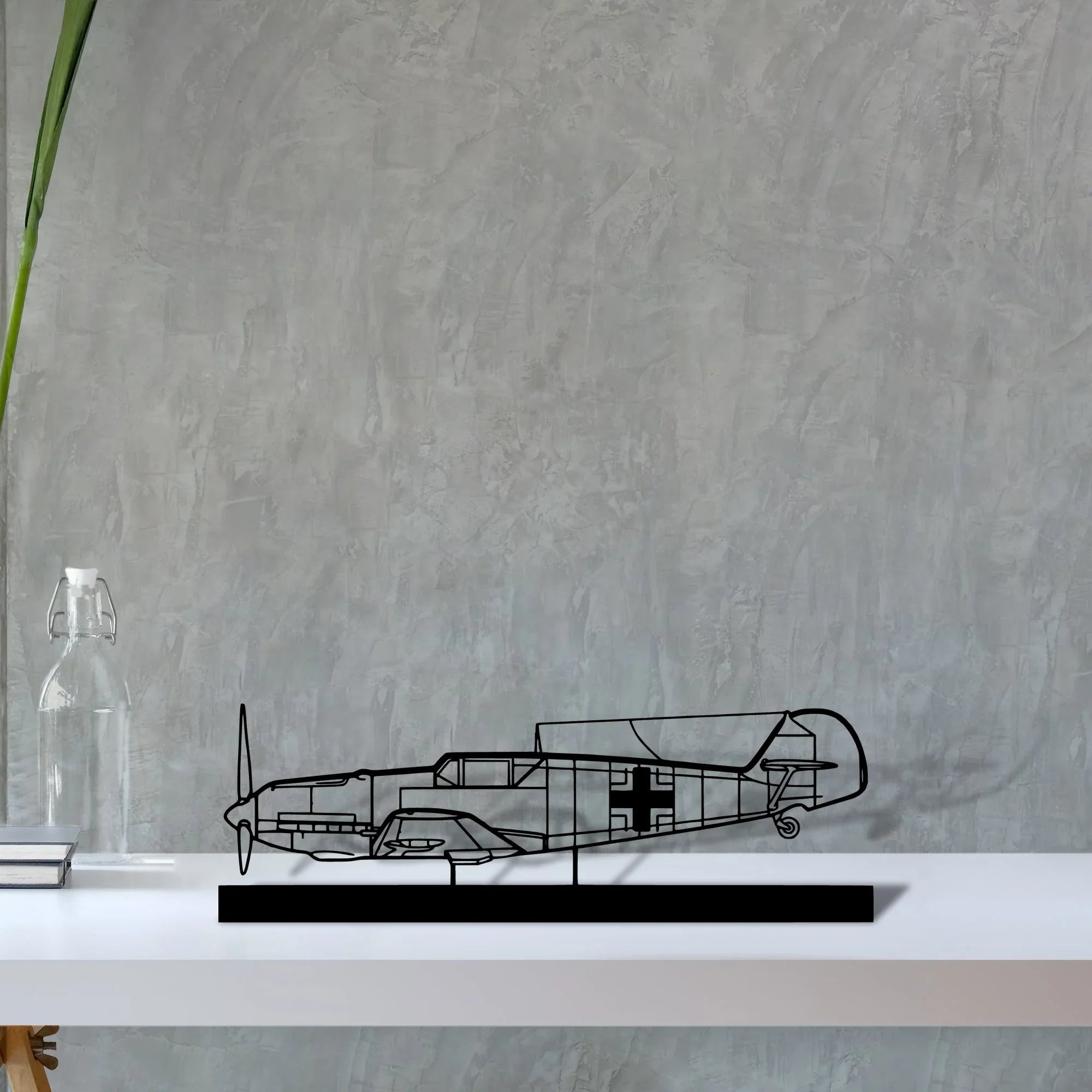bf109 Silhouette Metal Art Stand - Turbo Silhouette