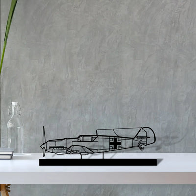 bf109 Silhouette Metal Art Stand - Turbo Silhouette