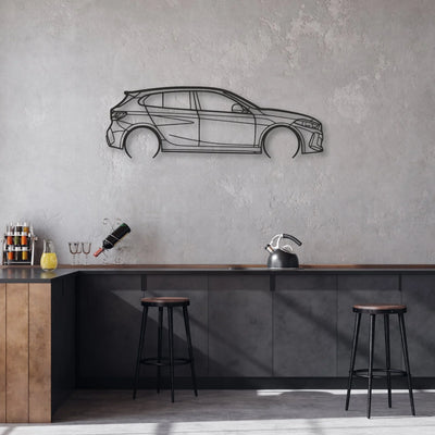 bmw 135i f40 Classic Silhouette Metal Wall Art - Automotive Garage Decor