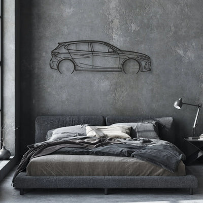 bmw 135i f40 Classic Silhouette Metal Wall Art - Automotive Garage Decor