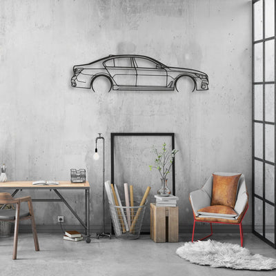bmw 750i Classic Silhouette Metal Wall Art - Automotive Garage Decor