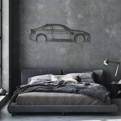 bmw m2 f87 Classic Silhouette Metal Wall Art - Automotive Garage Decor