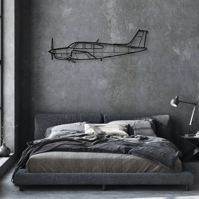 Bonanza F33A Classic Aircraft Silhouette Metal Wall Art - Aviation Hangar Decor
