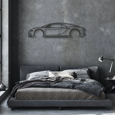 bugatti chiron Classic Silhouette Metal Wall Art - Automotive Garage Decor