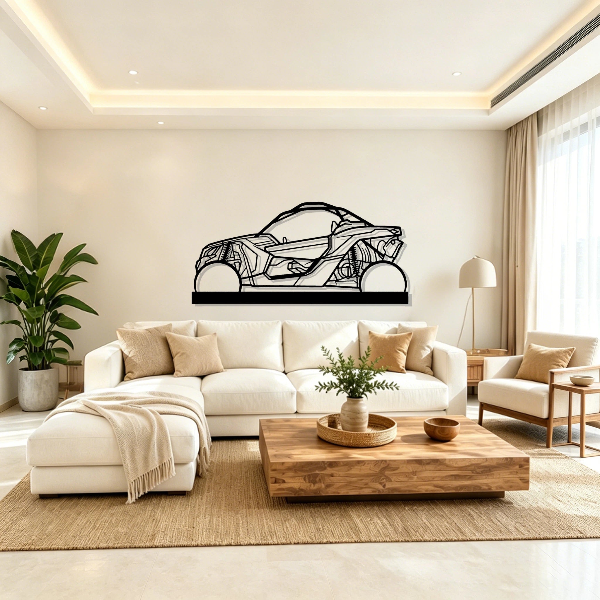 Buggy X3 Silhouette Metal Art Stand - Classic Car Garage Decor