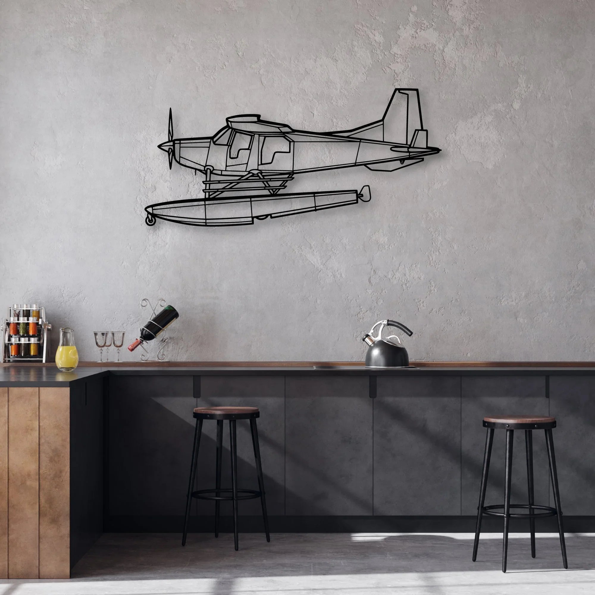 Bush Hawk XP Classic Aircraft Silhouette Metal Wall Art - Aviation Hangar Decor