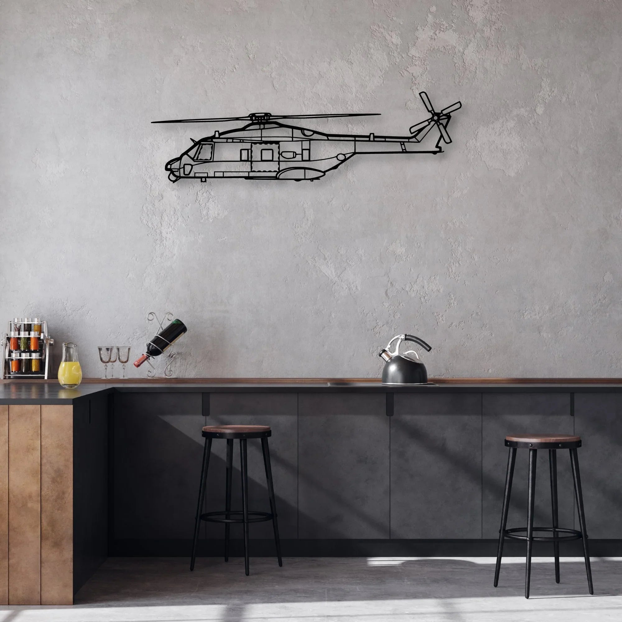 C-130H Hercules 2 Classic Aircraft Silhouette Metal Wall Art - Aviation Hangar Decor