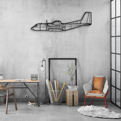 C-160 Classic Aircraft Silhouette Metal Wall Art - Aviation Hangar Decor
