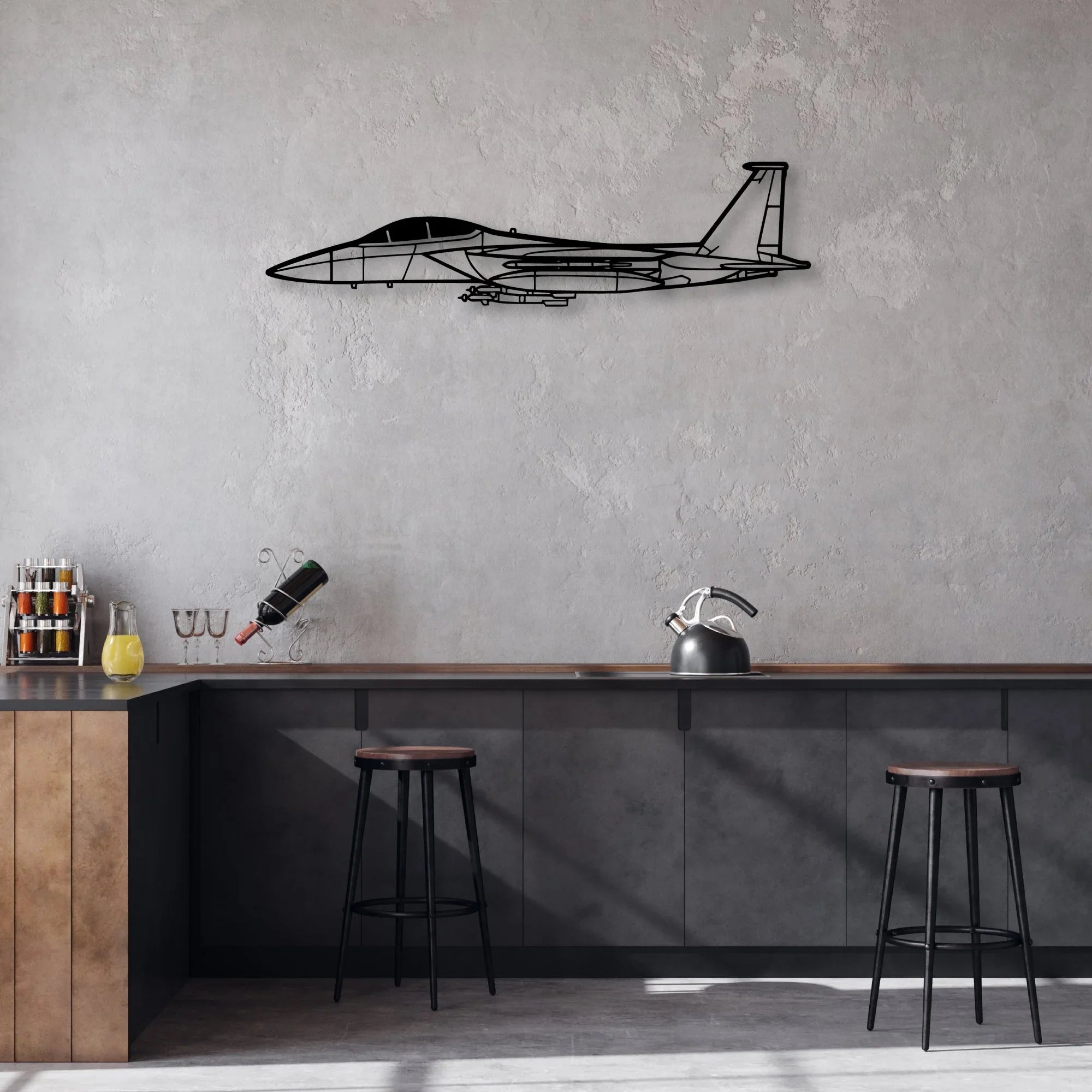 C182 Classic Aircraft Silhouette Metal Wall Art - Aviation Hangar Decor