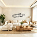 C2 Angled View Metal Wall Art - Classic Car Garage Decor