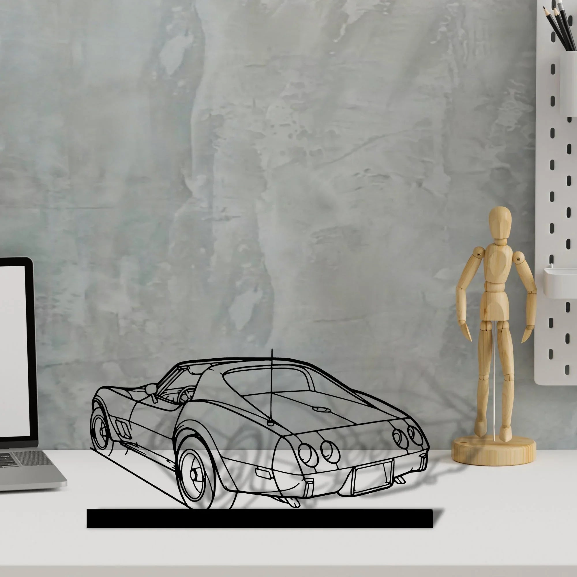 c3-1976 Silhouette Metal Art Stand - Turbo Silhouette