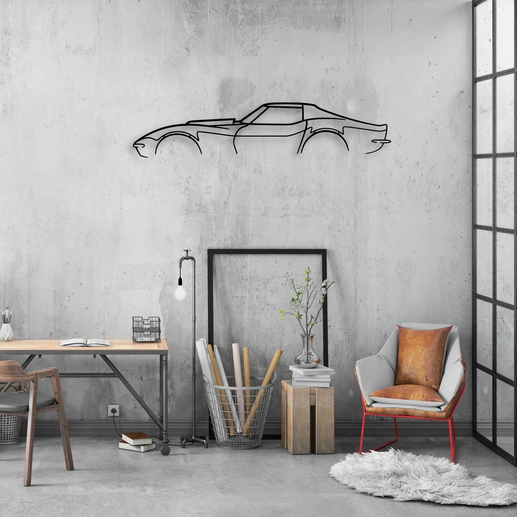 c3 L88 Classic Silhouette Metal Wall Art - Automotive Garage Decor