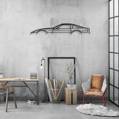 c4 2 Classic Silhouette Metal Wall Art - Automotive Garage Decor