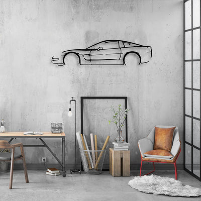 c5 Classic Silhouette Metal Wall Art - Automotive Garage Decor