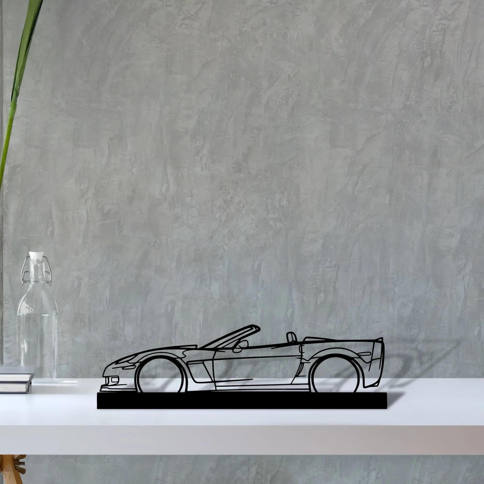 c6-cabrio Silhouette Metal Art Stand - Turbo Silhouette