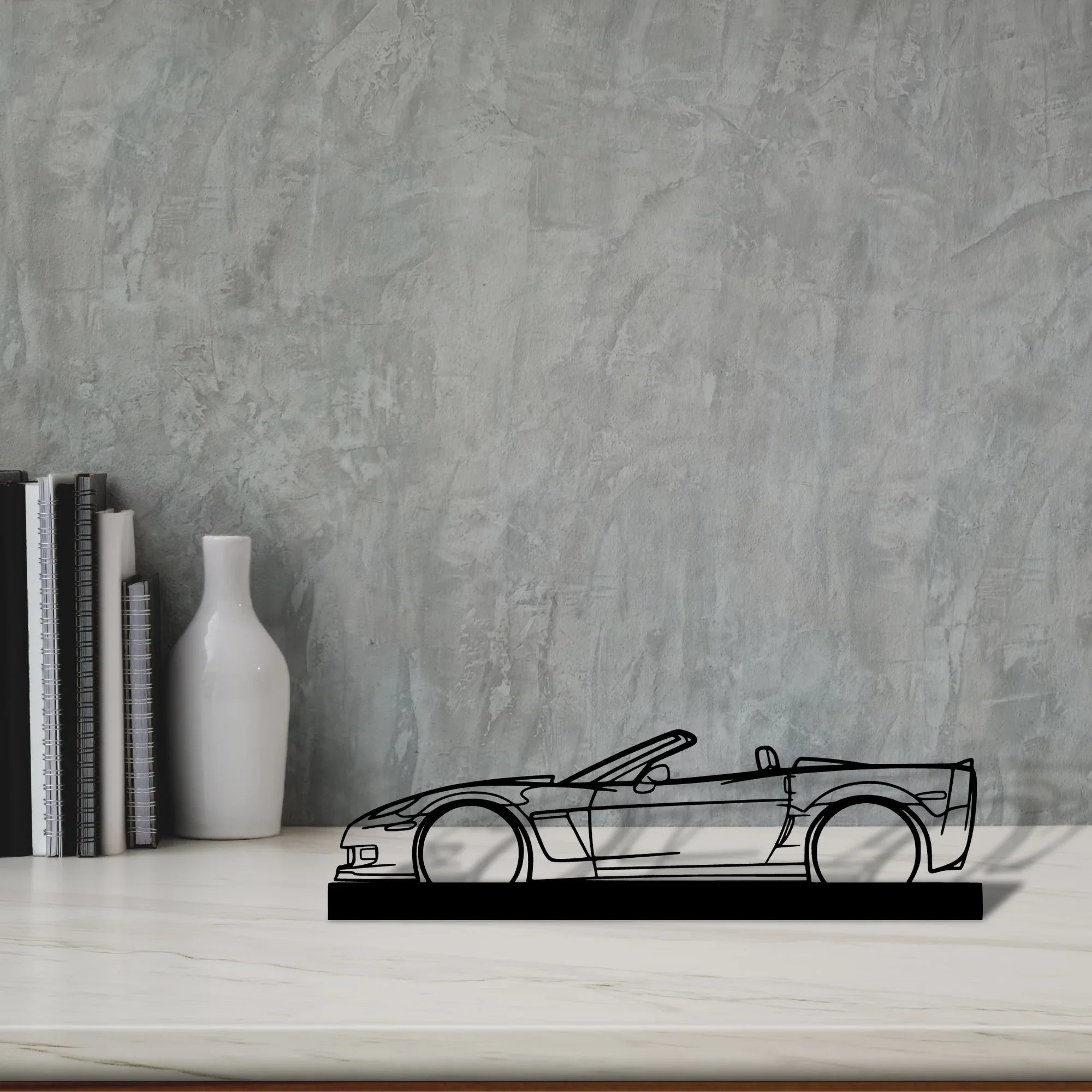 c6-cabrio Silhouette Metal Art Stand - Turbo Silhouette