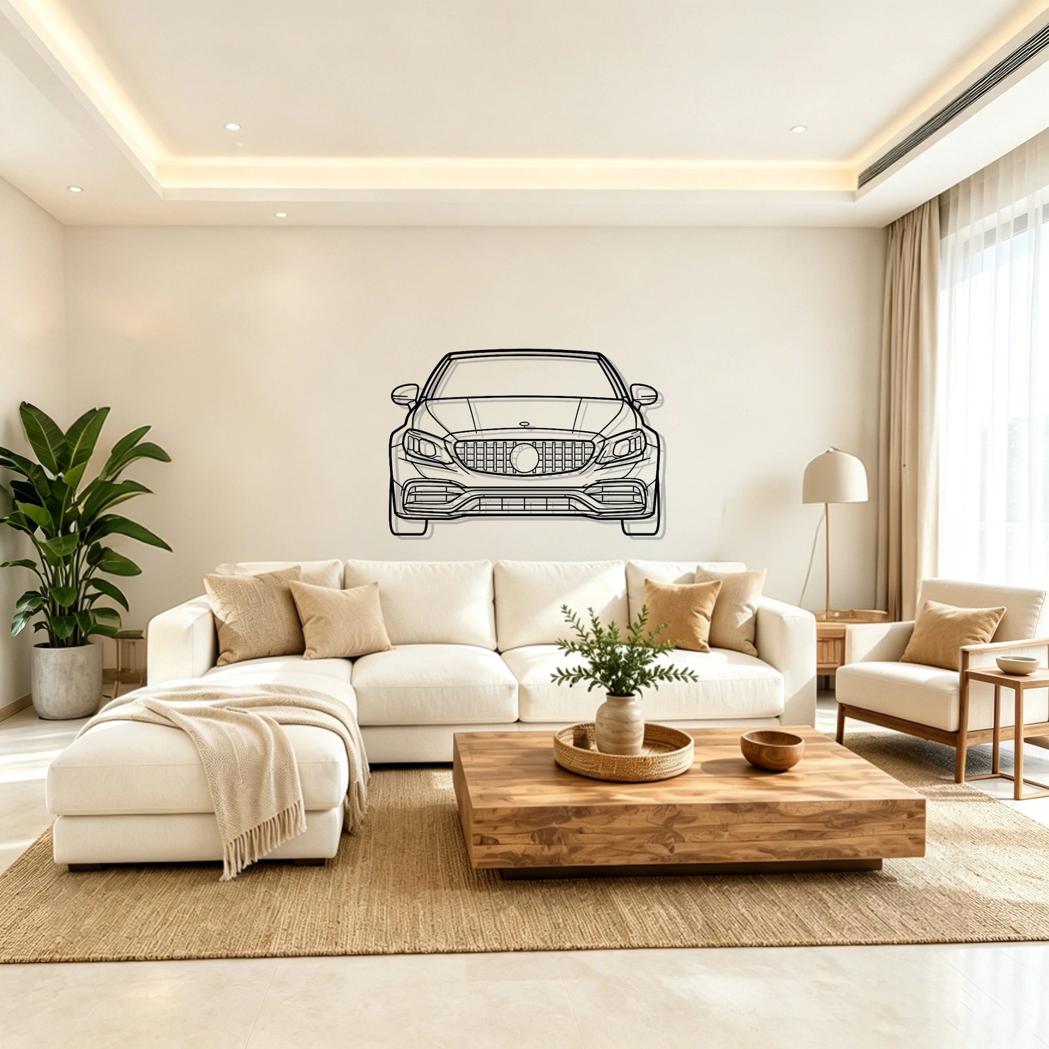 C63 AMG Front View Metal Wall Art - Classic Car Garage Decor