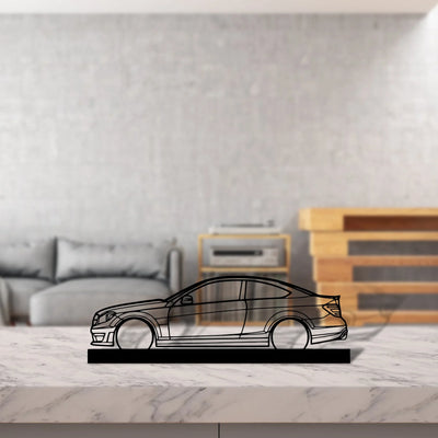 c63-amg Silhouette Metal Art Stand - Turbo Silhouette