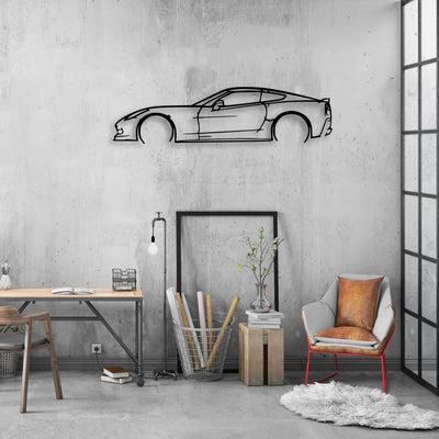 c7 Classic Silhouette Metal Wall Art - Automotive Garage Decor