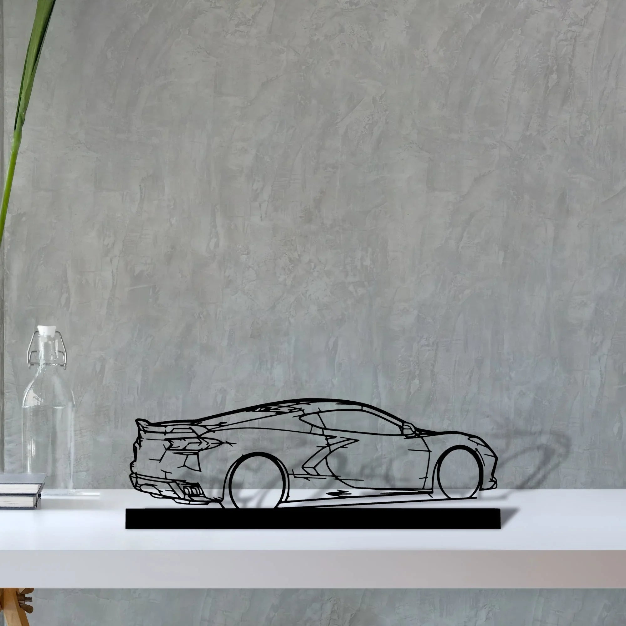 c8-back-2 Silhouette Metal Art Stand - Turbo Silhouette