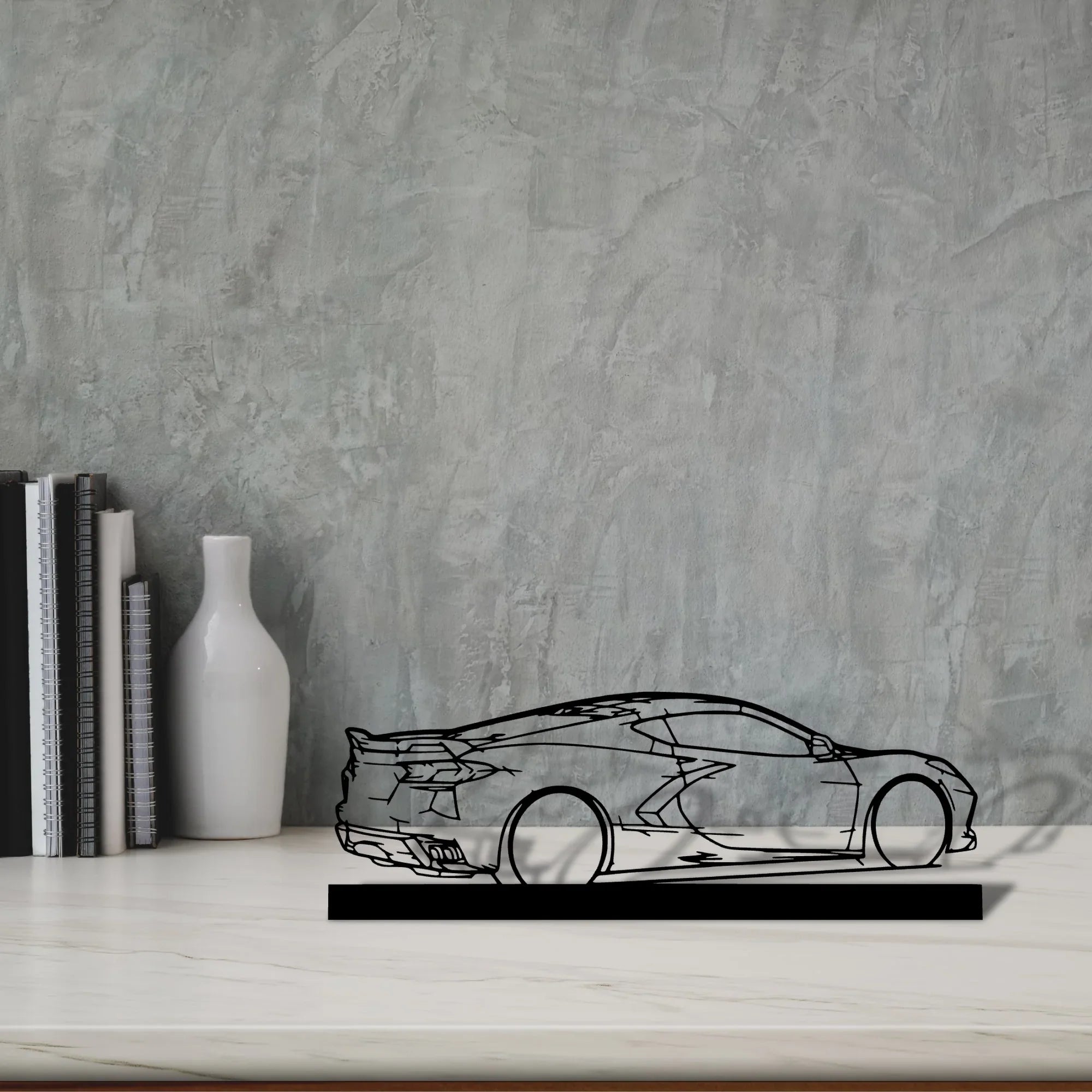 c8-back-2 Silhouette Metal Art Stand - Turbo Silhouette