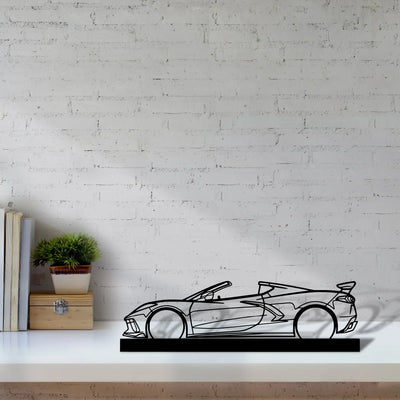 c8-convertible Silhouette Metal Art Stand - Turbo Silhouette