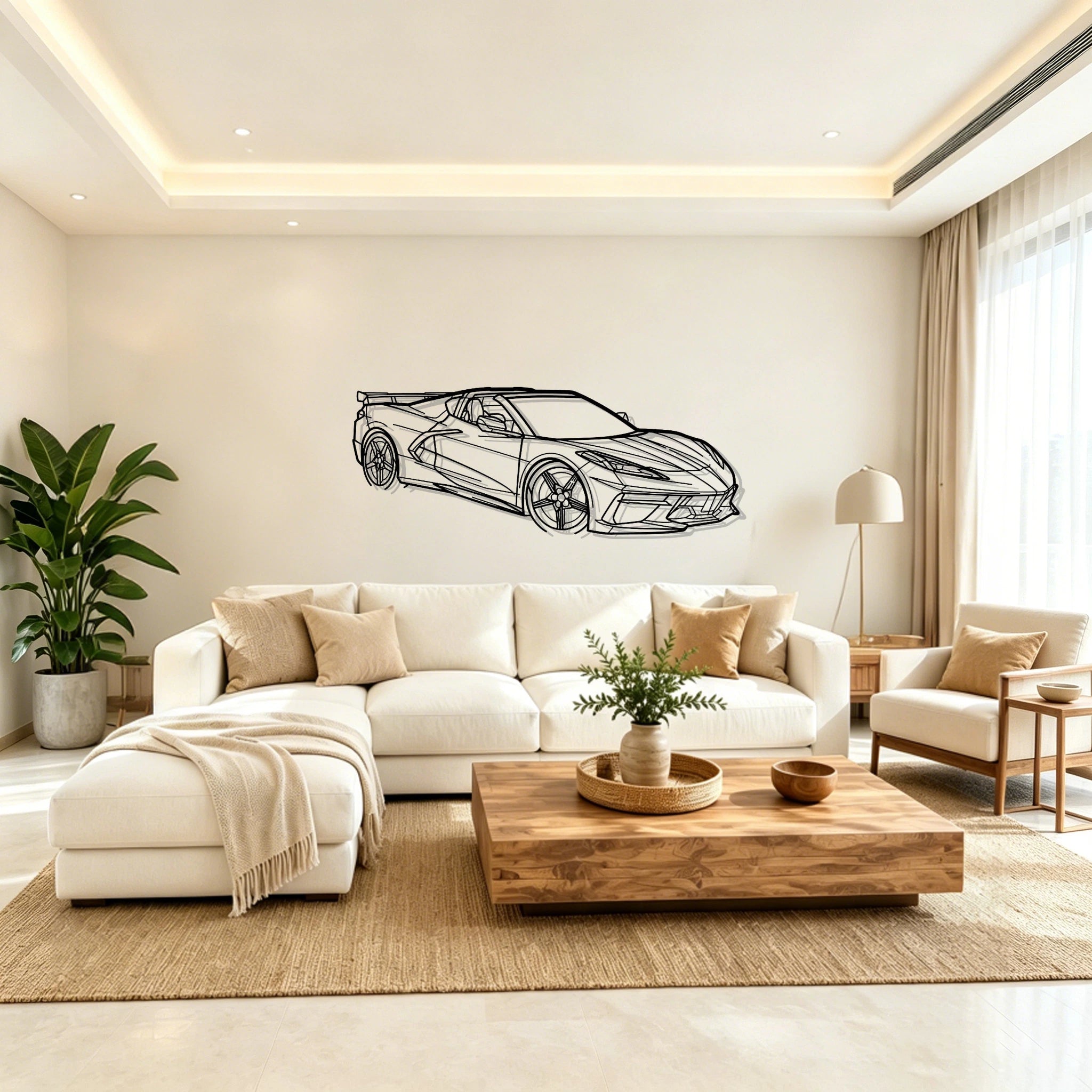 C8 HTC Angled View Metal Wall Art - Classic Car Garage Decor