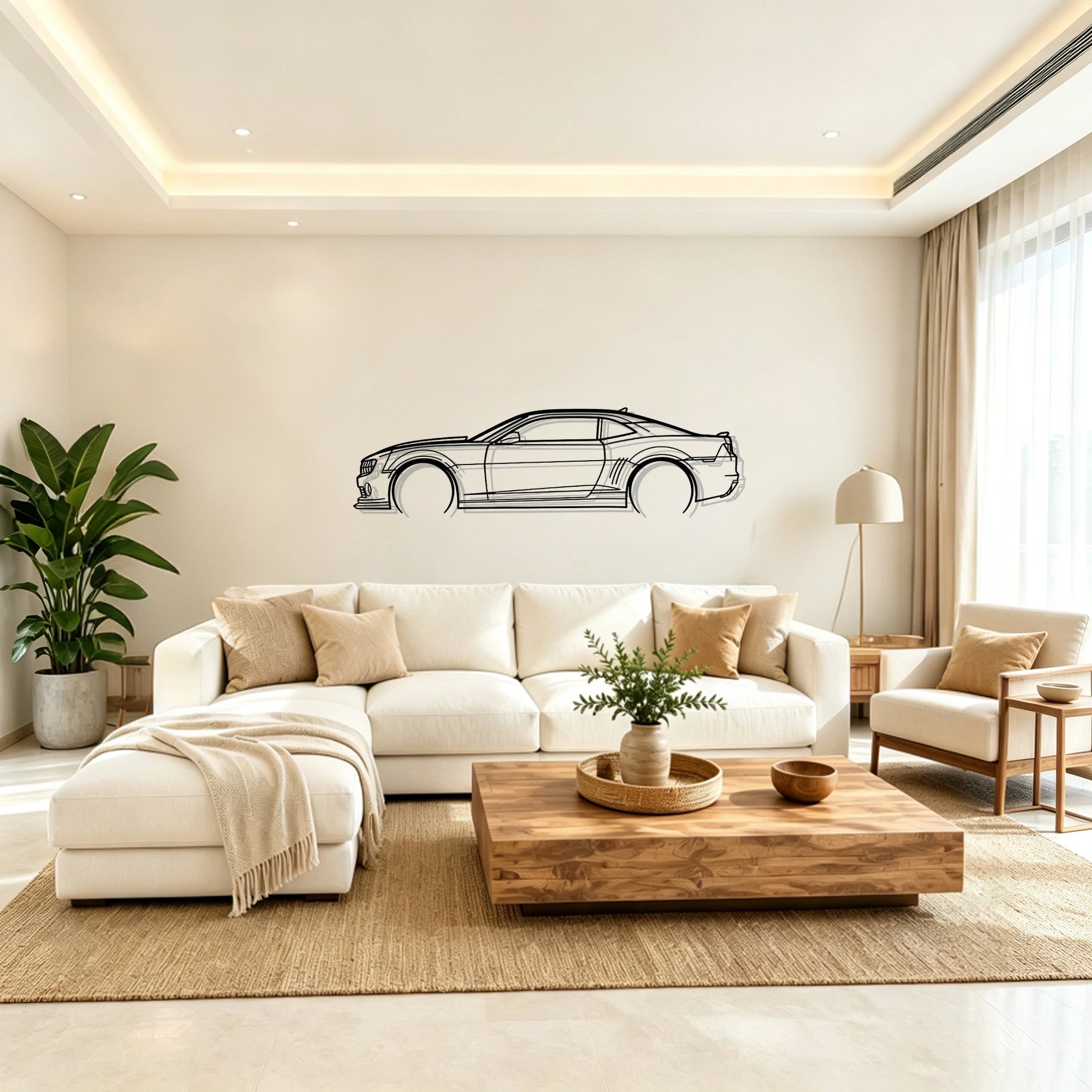 Camaro Detailed Silhouette Metal Wall Art - Classic Car Garage Decor