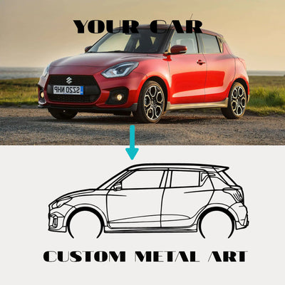 Your Custom Car Silhouette Metal Wall Art Service