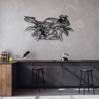 CBR 600RR 2009 Classic Motorcycle Silhouette Metal Wall Art - Moto Garage Decor