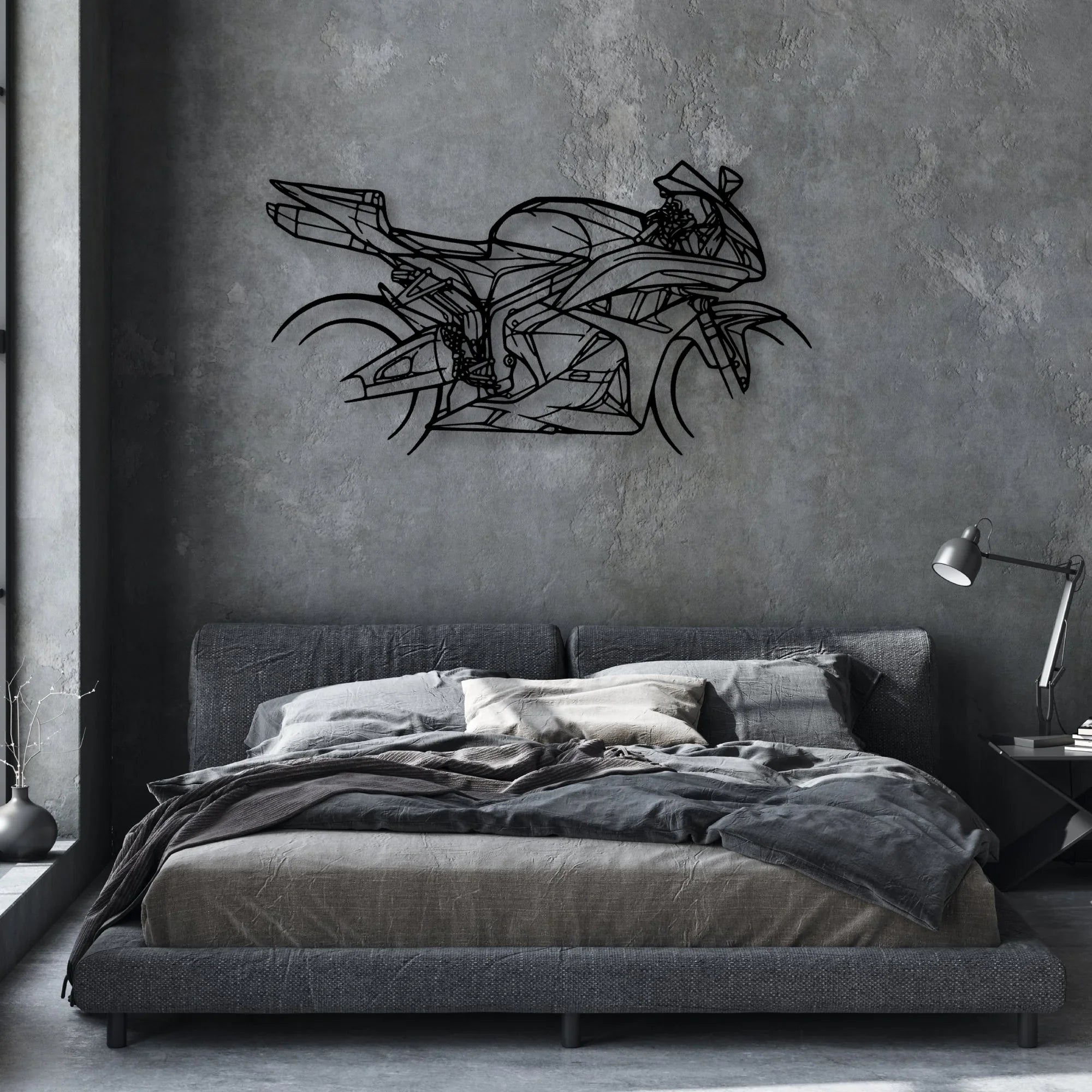 CBR 600RR 2009 Classic Motorcycle Silhouette Metal Wall Art - Moto Garage Decor