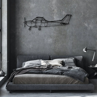 Cesna 172 Classic Aircraft Silhouette Metal Wall Art - Aviation Hangar Decor