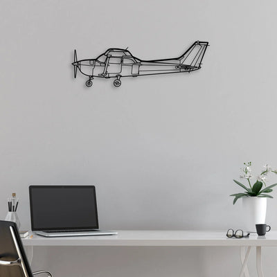 Cesna 172 Classic Aircraft Silhouette Metal Wall Art - Aviation Hangar Decor