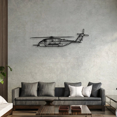 CH-53E Super Stallion Classic Aircraft Silhouette Metal Wall Art - Aviation Hangar Decor