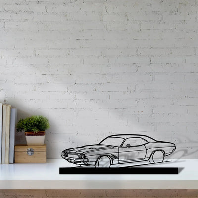challenger-1972 Silhouette Metal Art Stand - Turbo Silhouette