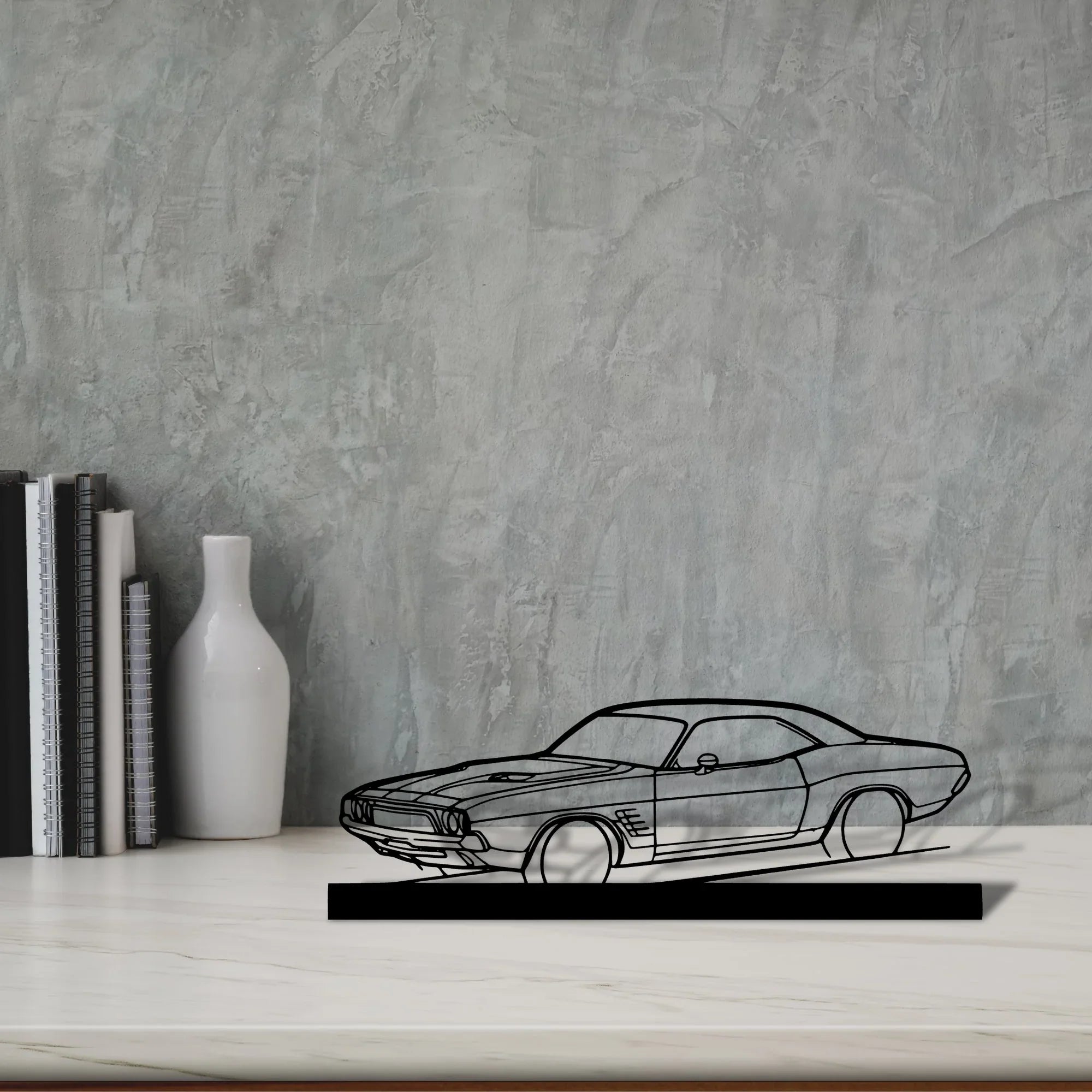 challenger-1972 Silhouette Metal Art Stand - Turbo Silhouette