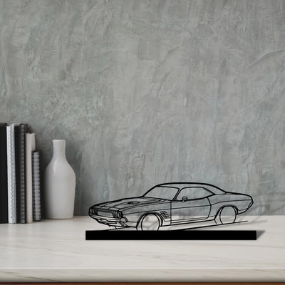 challenger-1972 Silhouette Metal Art Stand - Turbo Silhouette