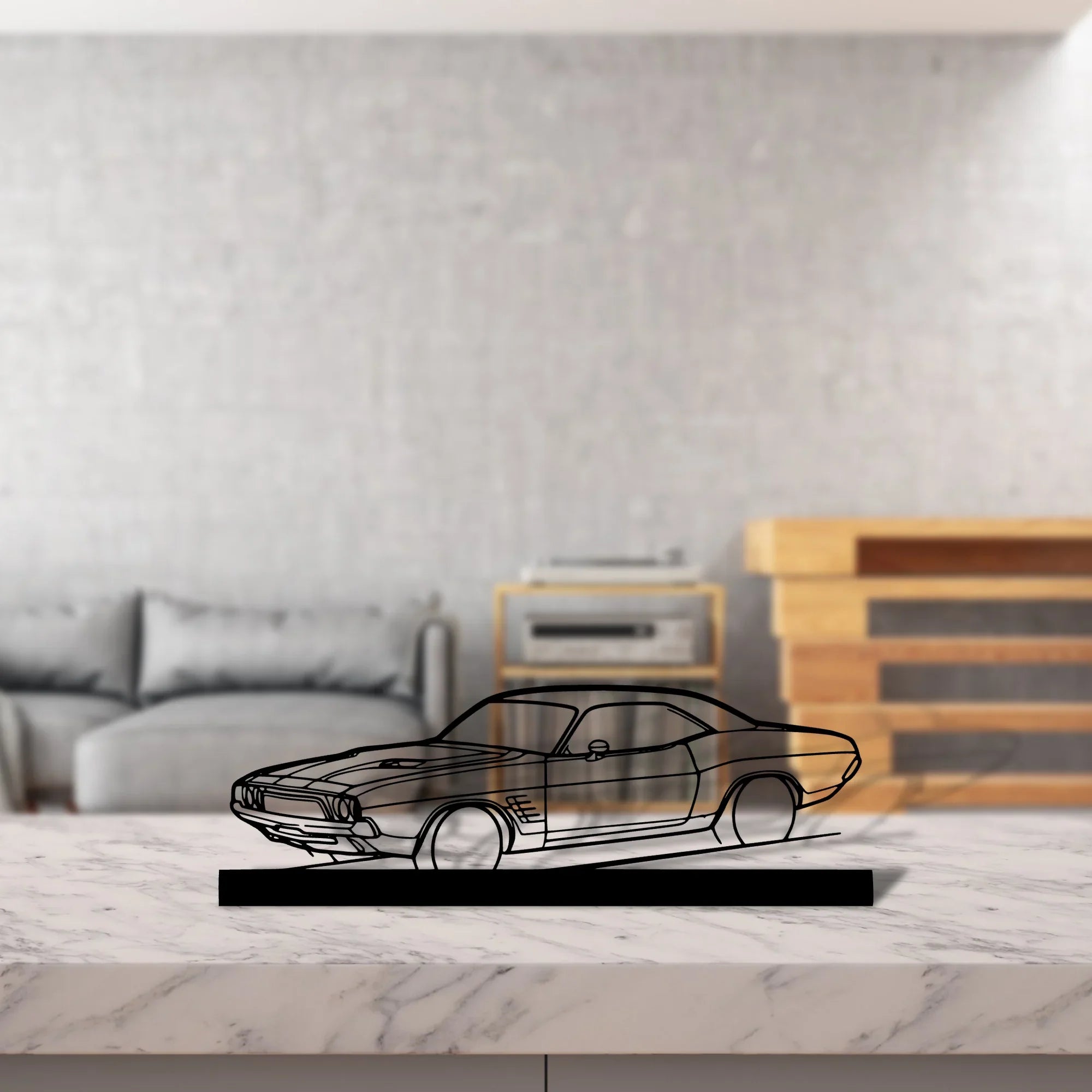 challenger-1972 Silhouette Metal Art Stand - Turbo Silhouette
