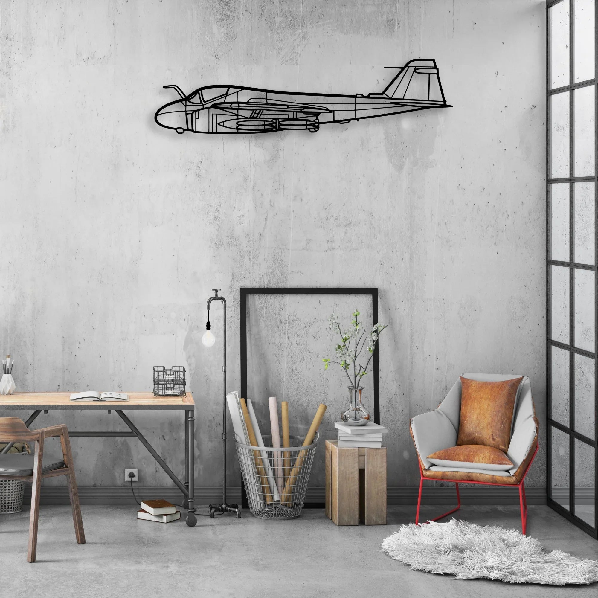 Cherokee PA-28 140 2 Classic Aircraft Silhouette Metal Wall Art - Aviation Hangar Decor